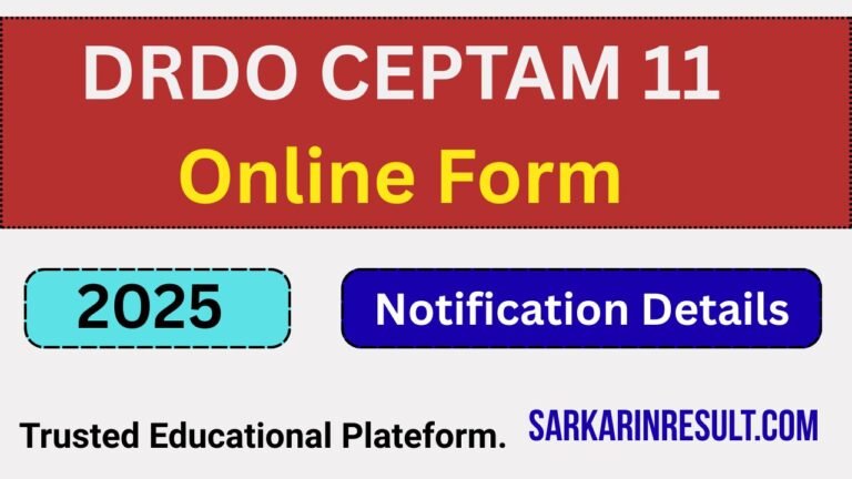 DRDO CEPTAM 11 Recruitment Online Form 2025