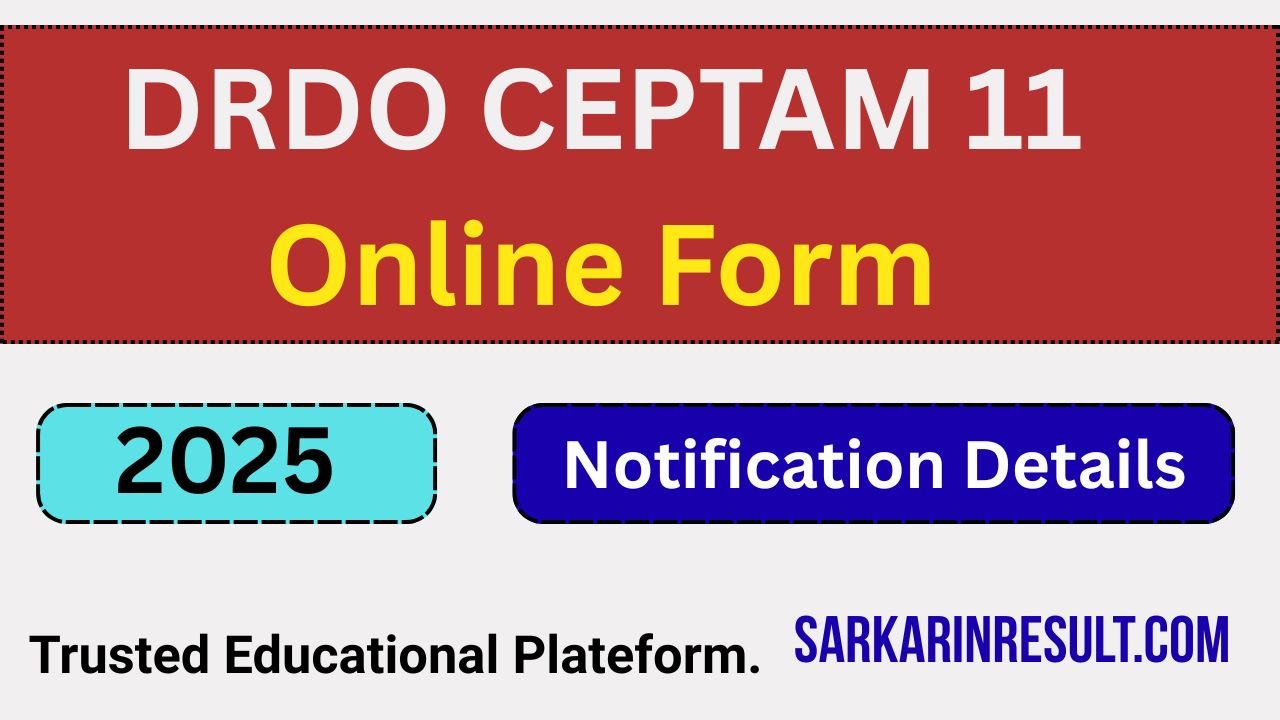 DRDO CEPTAM 11 Recruitment Online Form 2025
