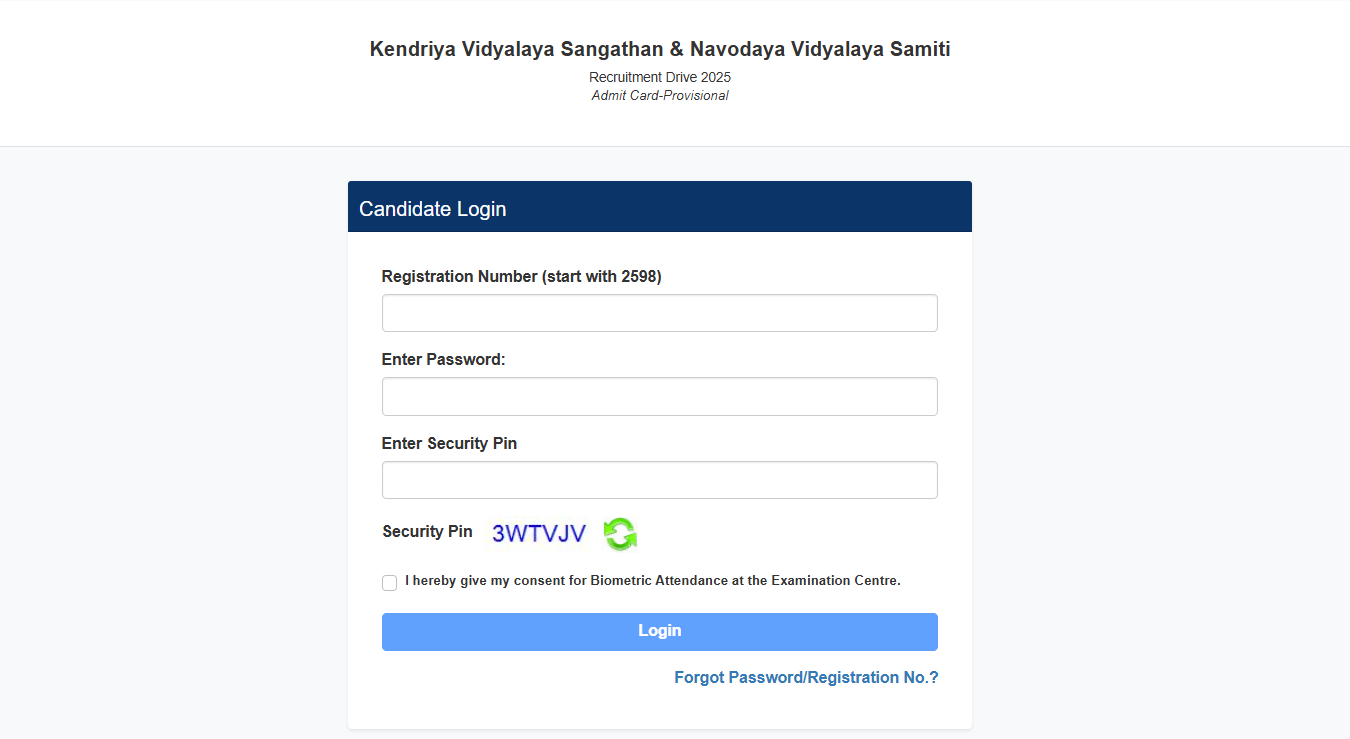 KVS NVS Teaching & Non-Teaching Admit Card 2026