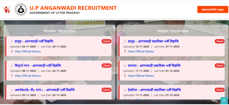 UP Anganwadi Bharti Recruitment 2026